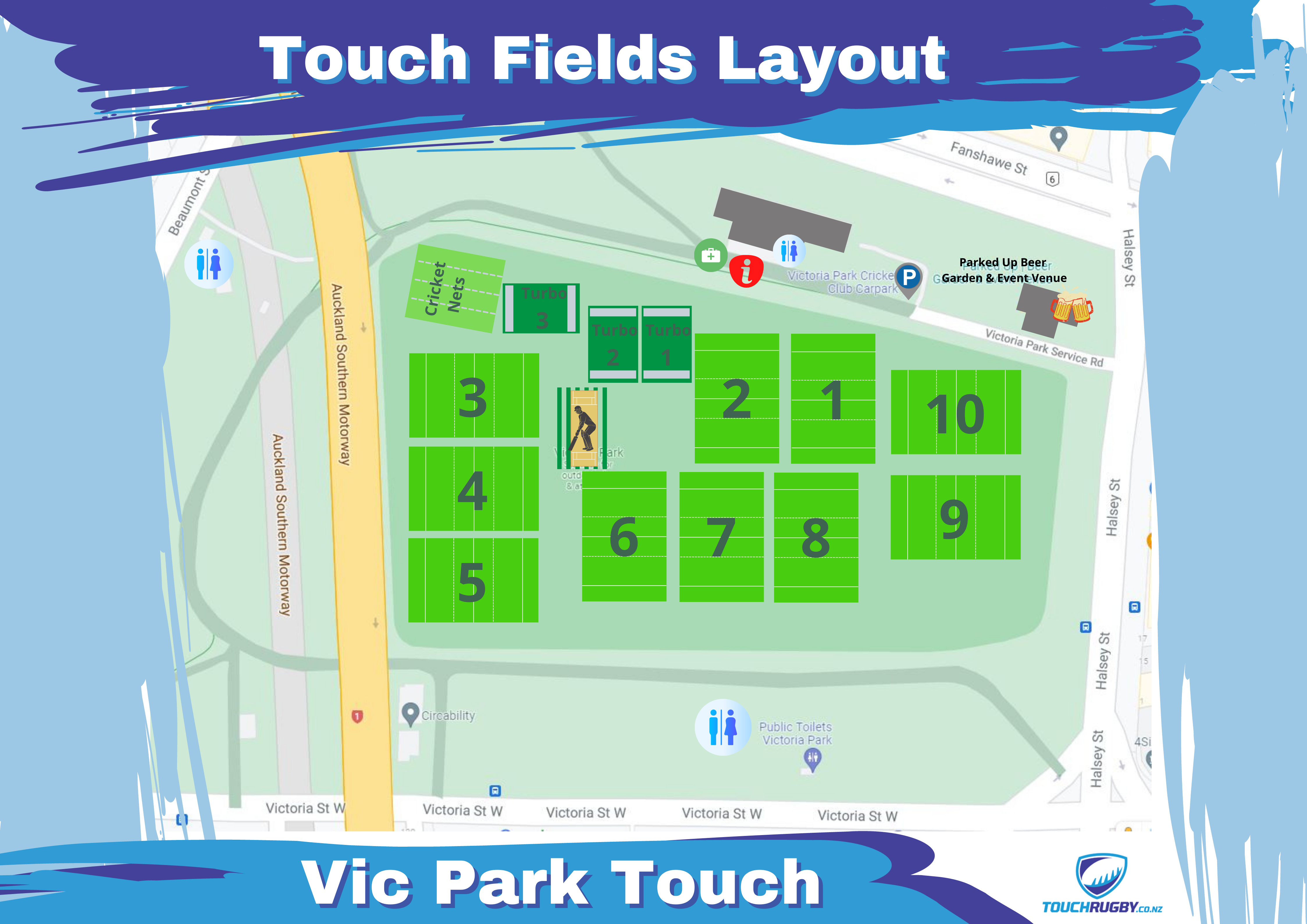 Victoria Park Touch Fields Layout Victoria Park Touch Fields Layout