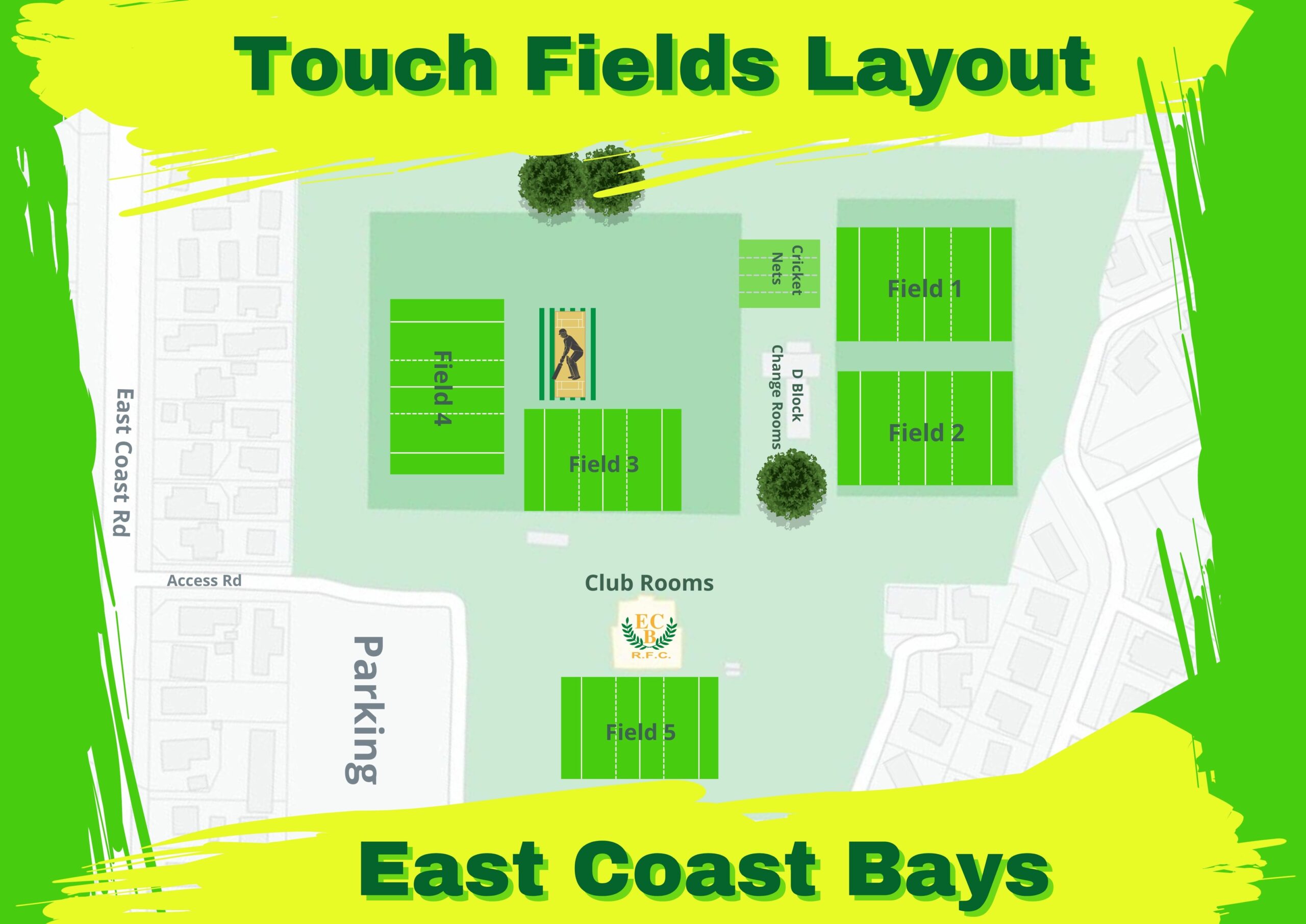 East Coast Bays Touch Fields Layout East Coast Bays Touch Fields Layout