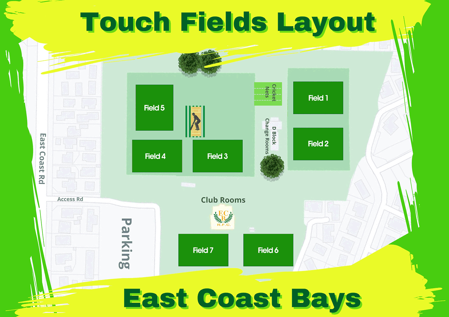 Mairangi Bay, Windsor Park touch fields layout Mairangi Bay, Windsor Park touch fields layout